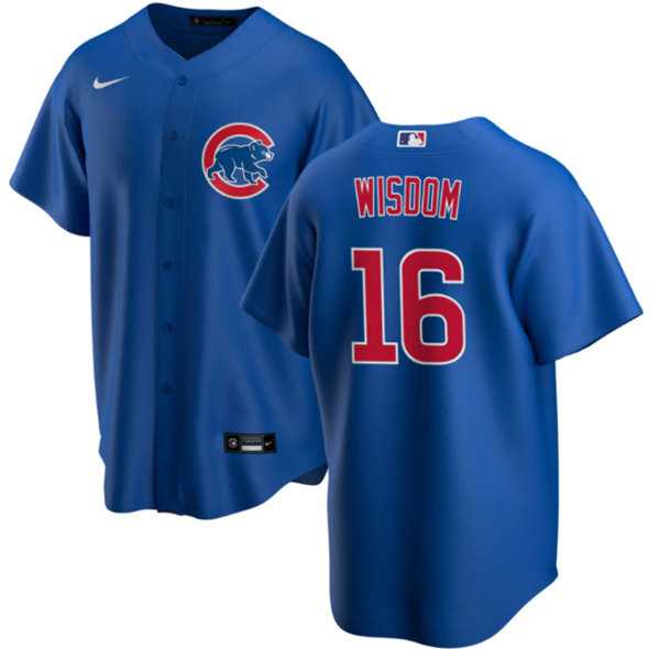 Men%27s Chicago Cubs #16 Patrick Wisdom Blue Cool Base Stitched Baseball Jersey Dzhi->chicago cubs->MLB Jersey